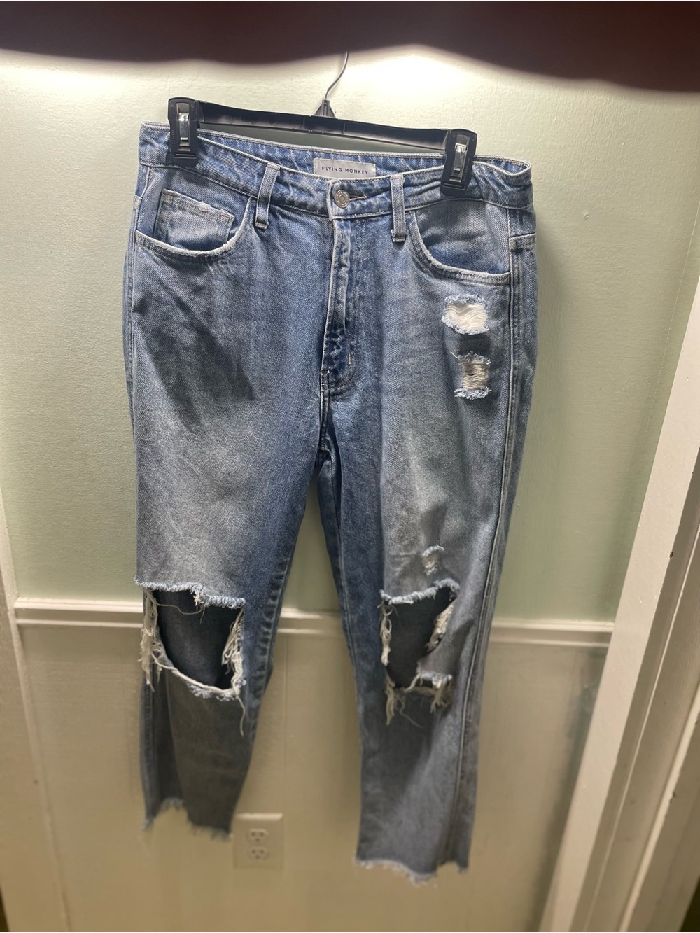 Flying Monkey Light distressed Blue Denim Jeans